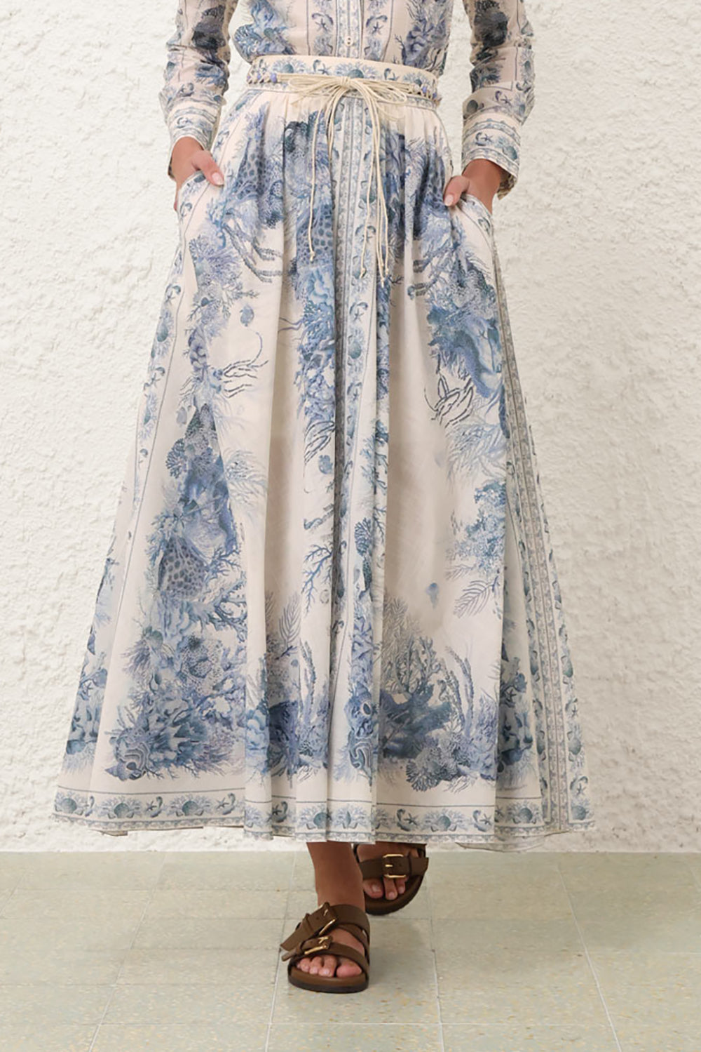 Wanderlust A-Line Maxi Skirt in Blue Toile Krista K Boutique Wanderlust A-Line Maxi Skirt in Blue Toile Krista K Boutique