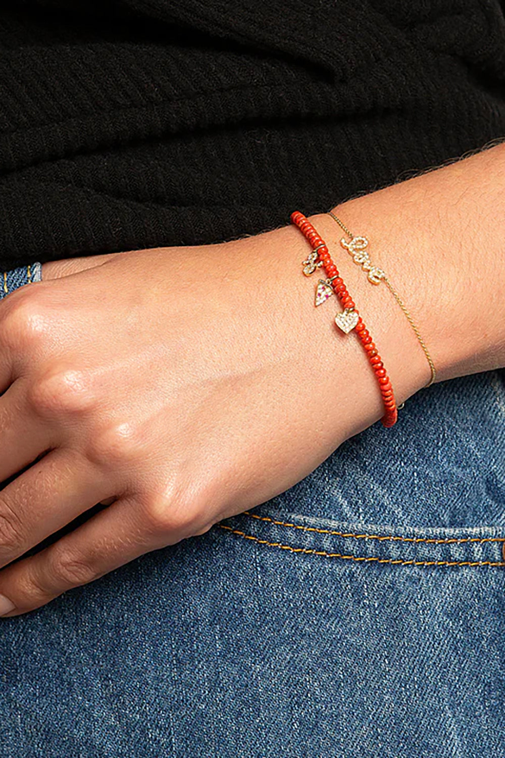 Gold & Pave Diamond Love Bracelet