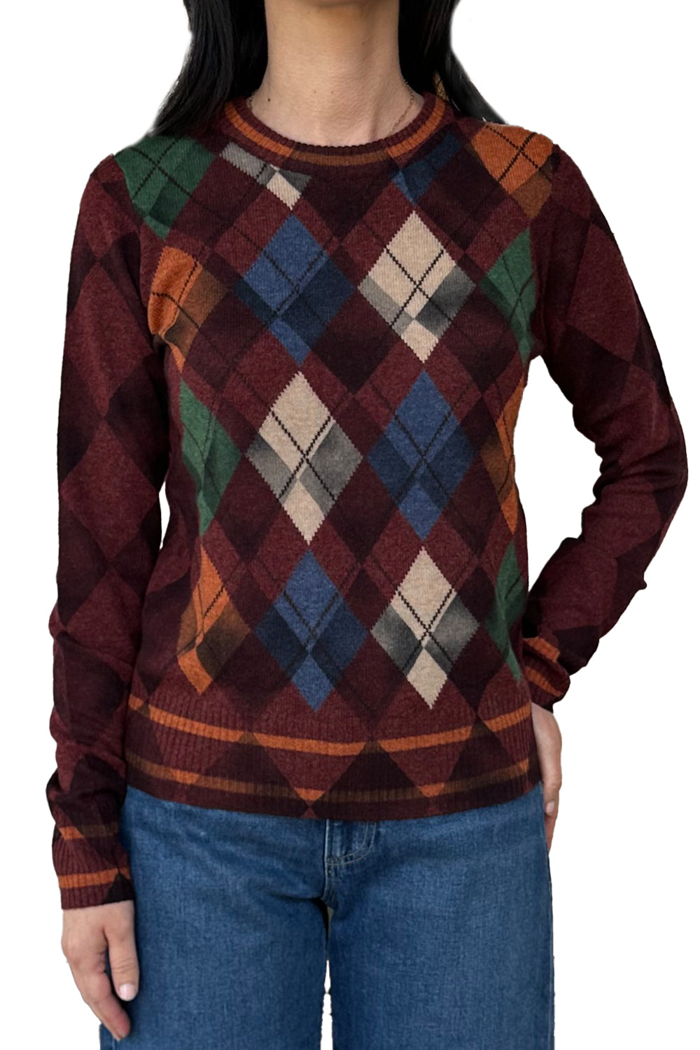Inked Argyle Crew in Root Beer Combo