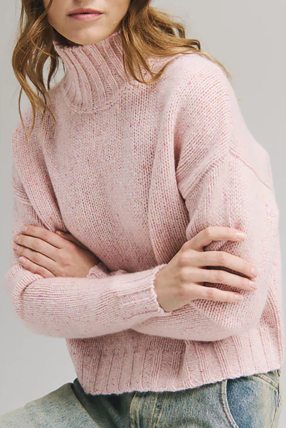 Boxy Chunky Mock in Pinkberry – Krista K Boutique