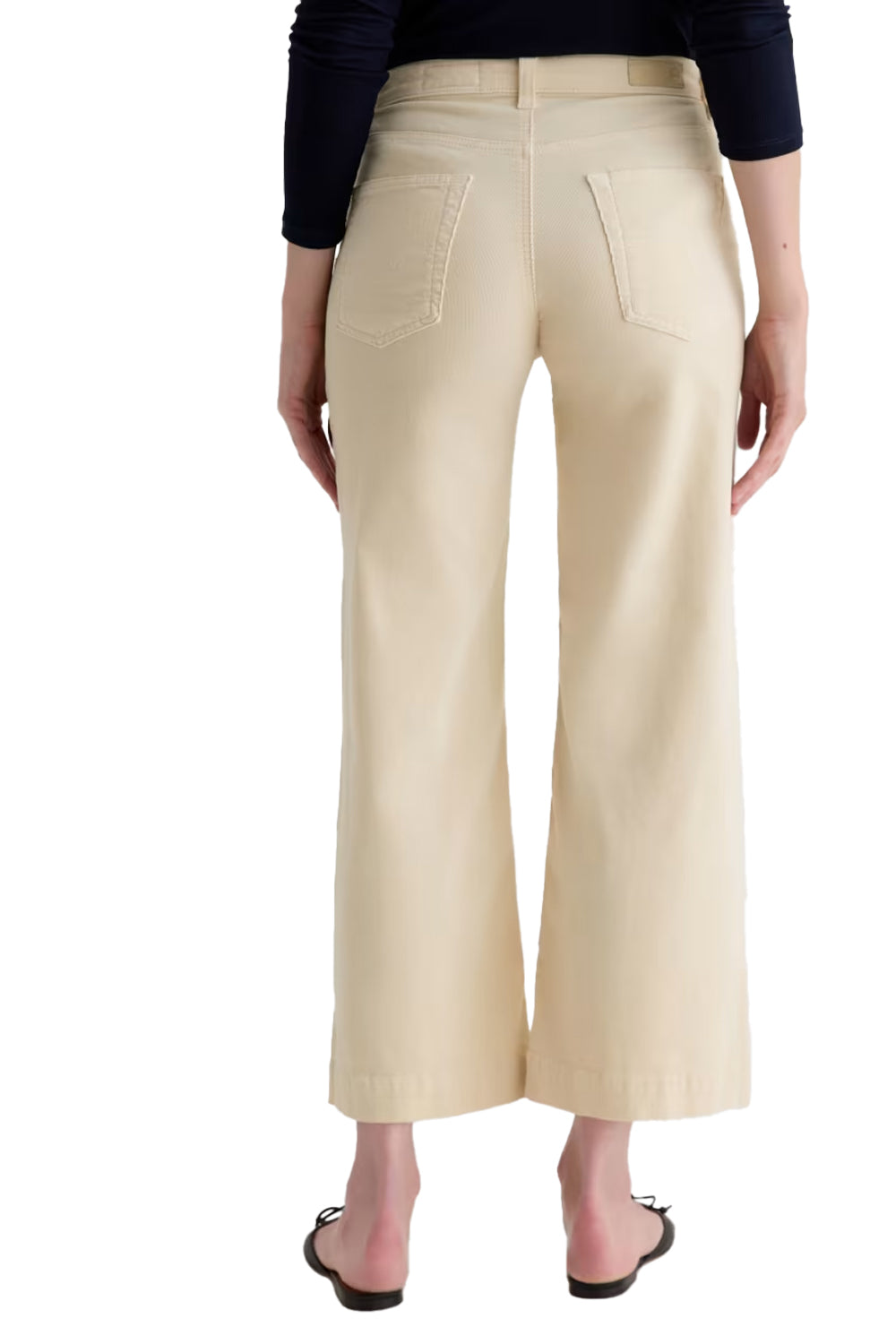 Saige Wide Leg Crop Corduroy in Opal Stone