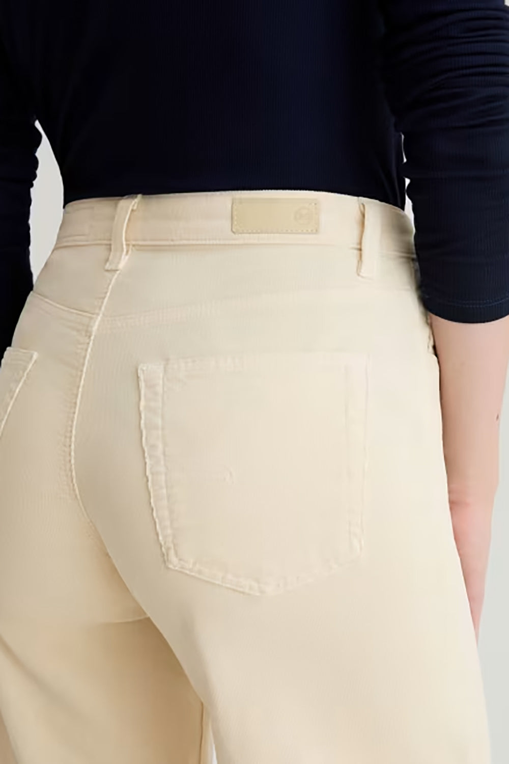 Saige Wide Leg Crop Corduroy in Opal Stone
