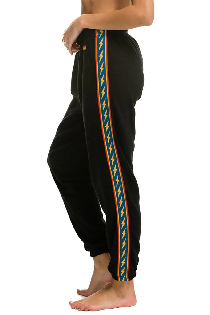 Bolt Stripe Sweatpants in Black