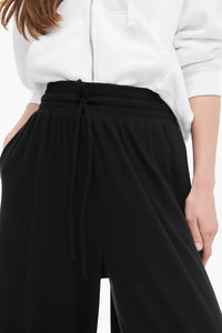 High Torsion Wide Leg Pull On Pant in Black