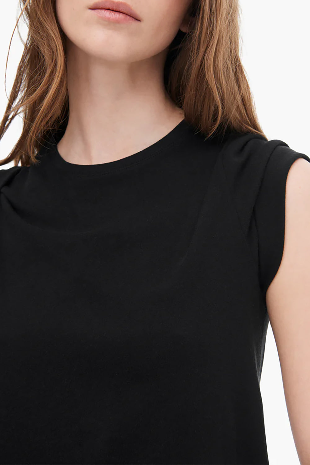 High Torsion Short Sleeve Crew Neck Tee in Black