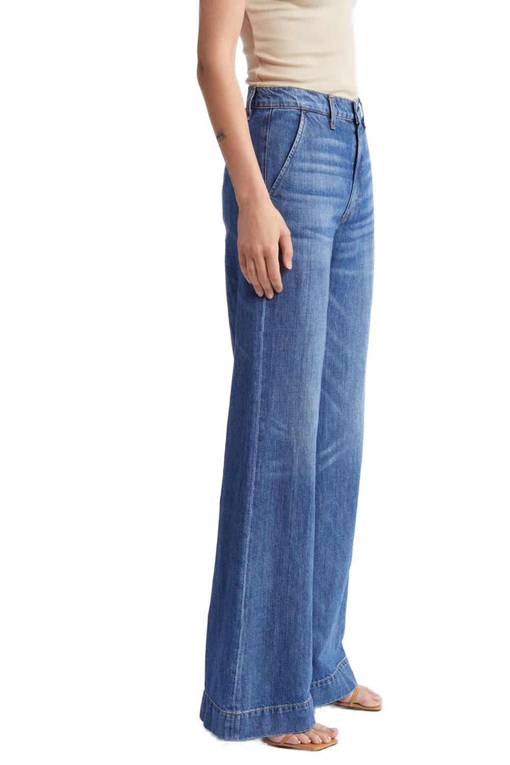 Wide Leg Denim Trouser in Summer