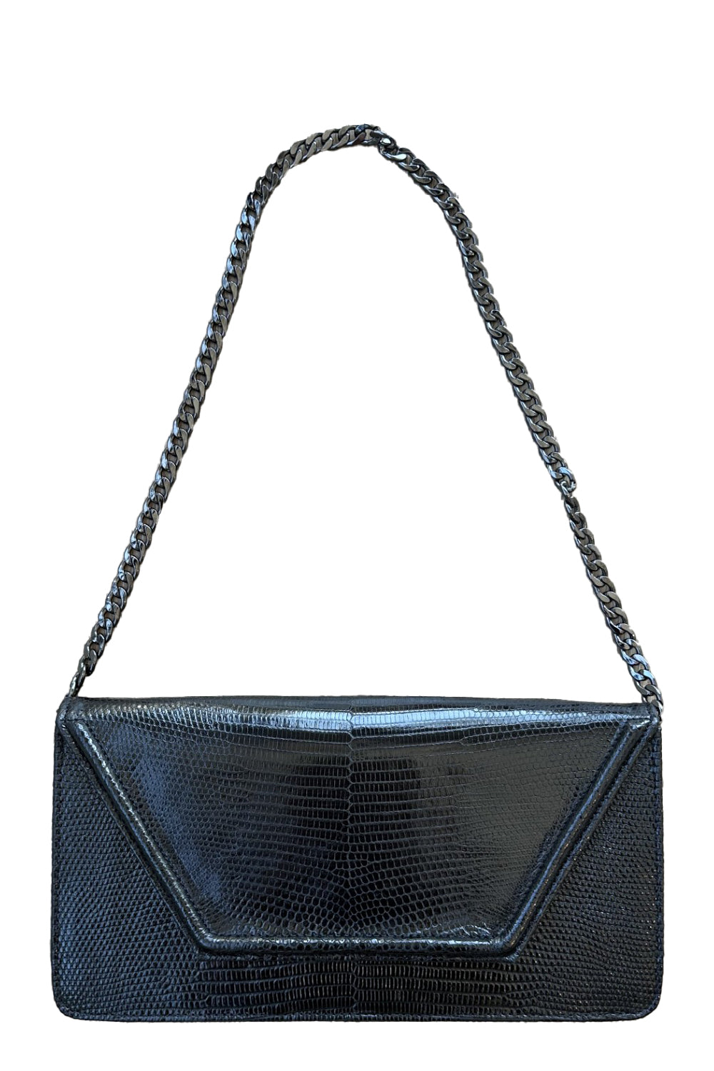 Lola Clutch in Black Lizard