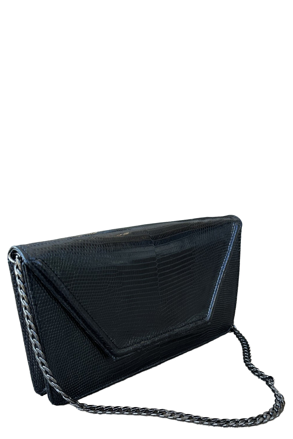 Lola Clutch in Black Lizard