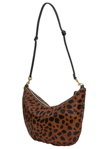 Lune Shoulder Bag in Tan Leopard