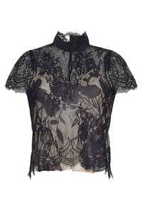 Pamela Top in Black Chantilly Lace