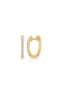 Diamond Huggie Earrings in 14k Yellow Gold