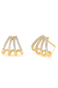 Diamond Multi Huggie Earrings in 14k Yellow Gold