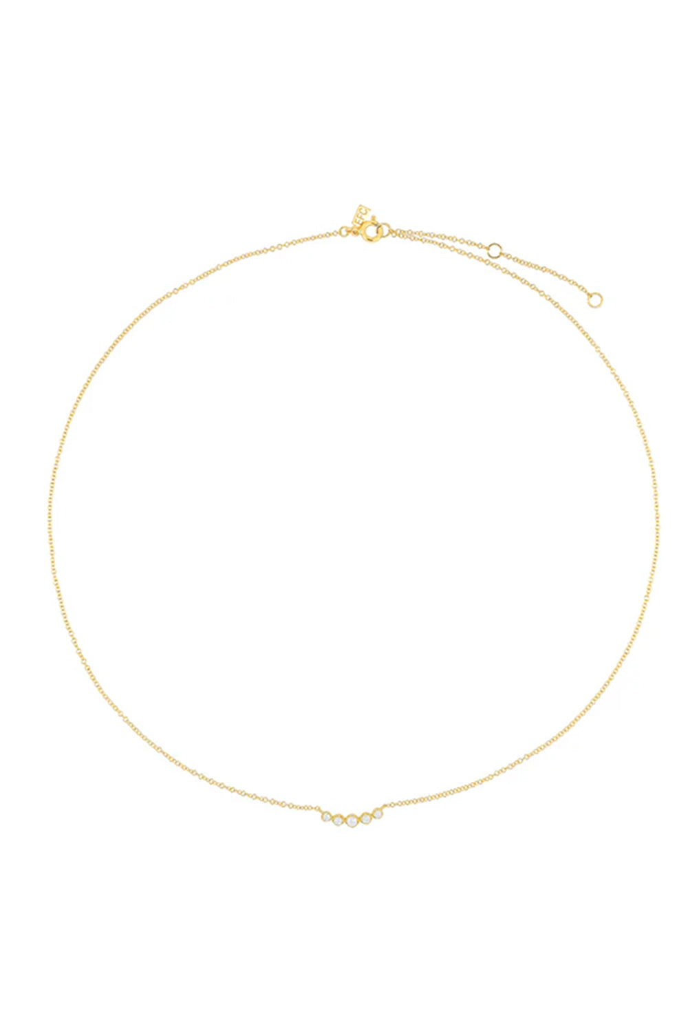 Diamond Crown Crescent Necklace in 14k Yellow Gold