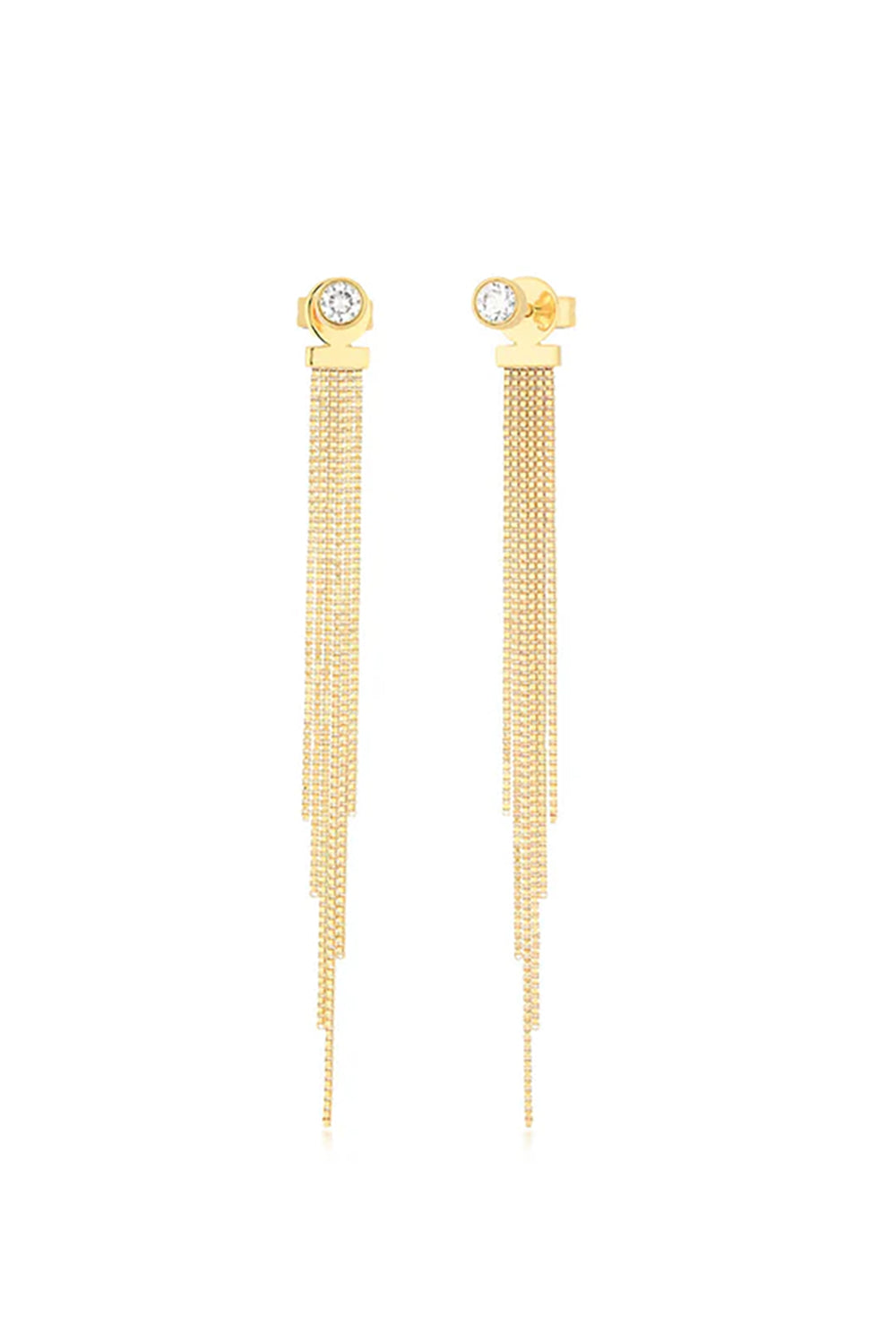 Diamond Bianca Drop Earrings in 14k Yellow Gold