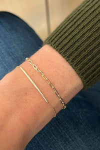 Diamond Bar Chain Bracelet in 14k Yellow Gold
