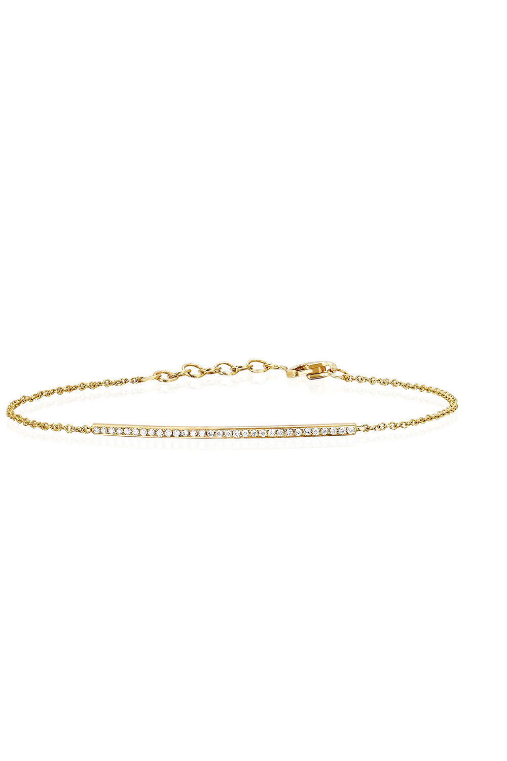 Diamond Bar Chain Bracelet in 14k Yellow Gold