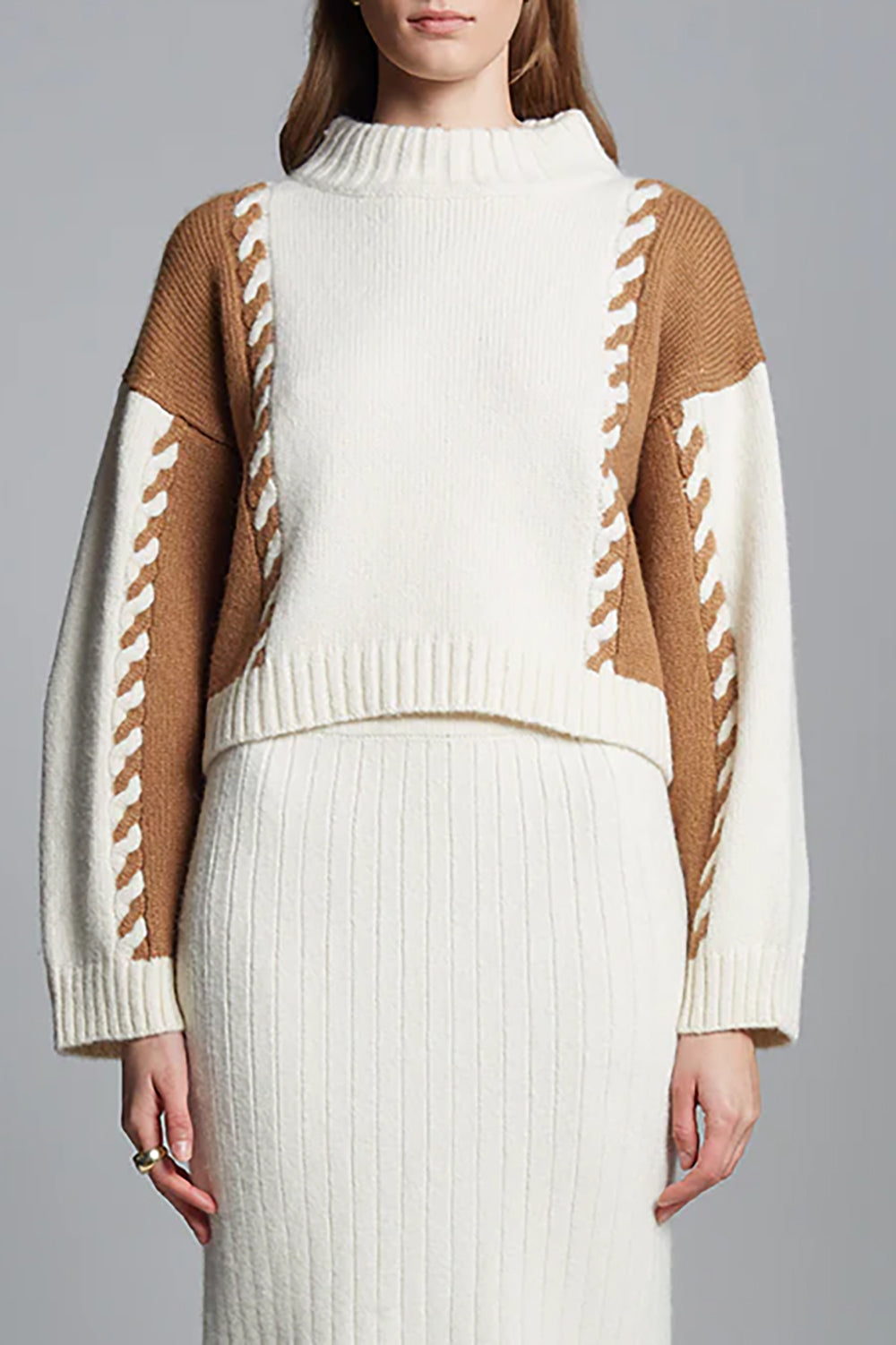 Alexis Sweater in Ivory Camel