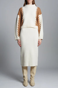Alexis Sweater in Ivory Camel