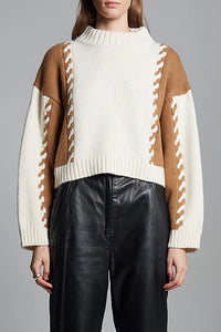 Alexis Sweater in Ivory Camel