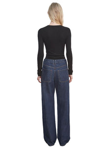 Silk Rib Essential Cardi in Black