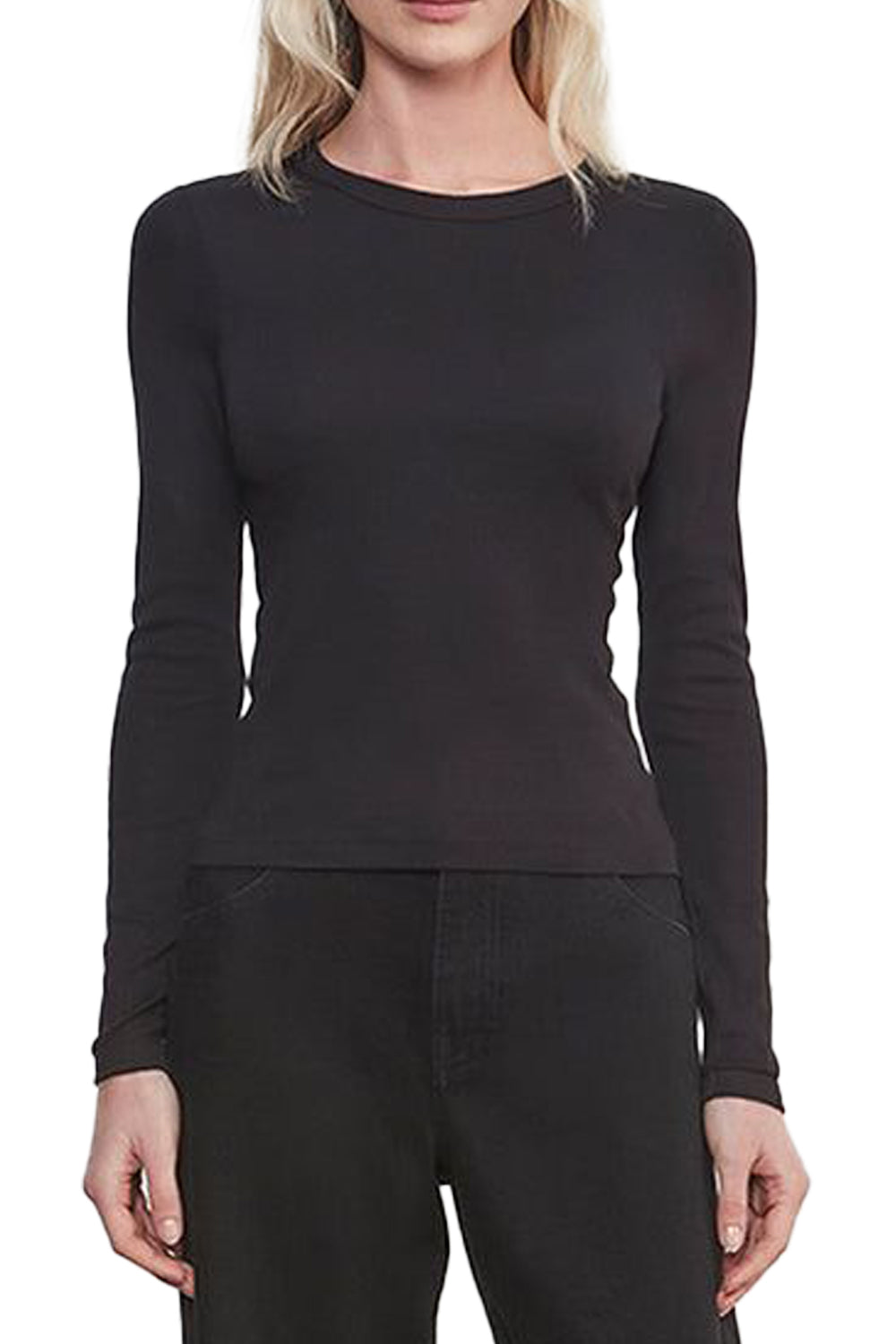 Supima New Classic Long Sleeve Tee in Black