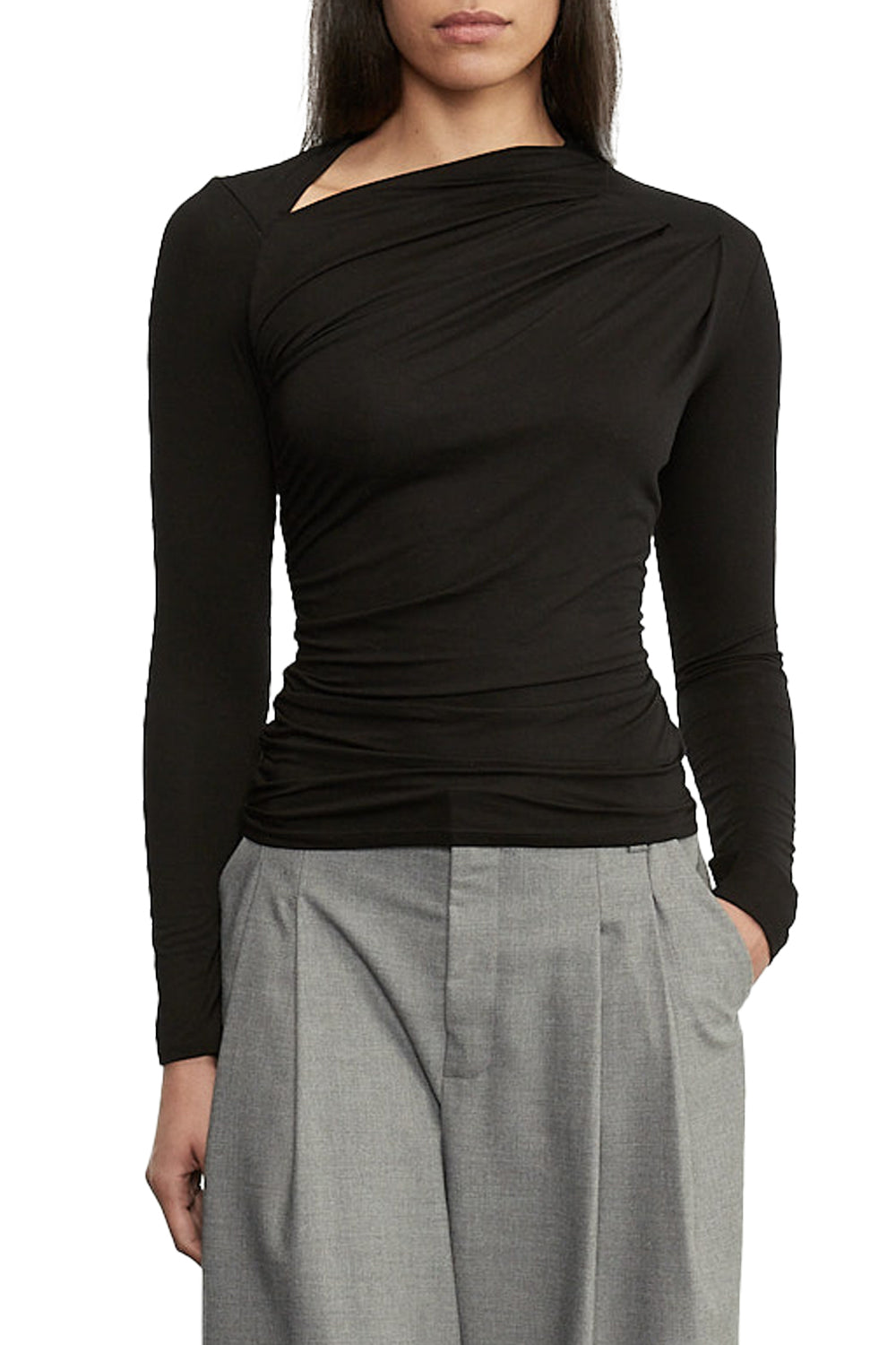 Fluid Jersey Slash Top in Black