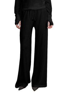 Cashmere Drawcord Pant in Black