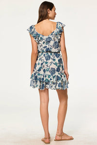 Luca Top in Indigo Teal Blooms