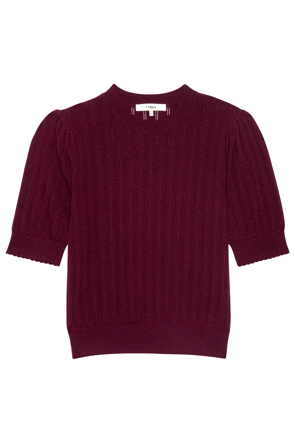 The Chain Pointelle Sweater in Cabernet