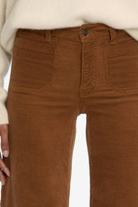 Le Slim Palazzo Modernist Pocket Corduroy in Maple Brown