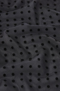 The Mesh Polka Dot Top in Black