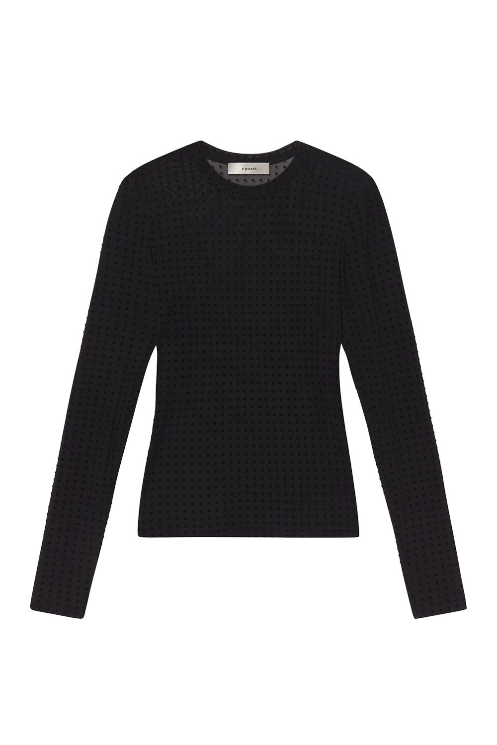 The Mesh Polka Dot Top in Black