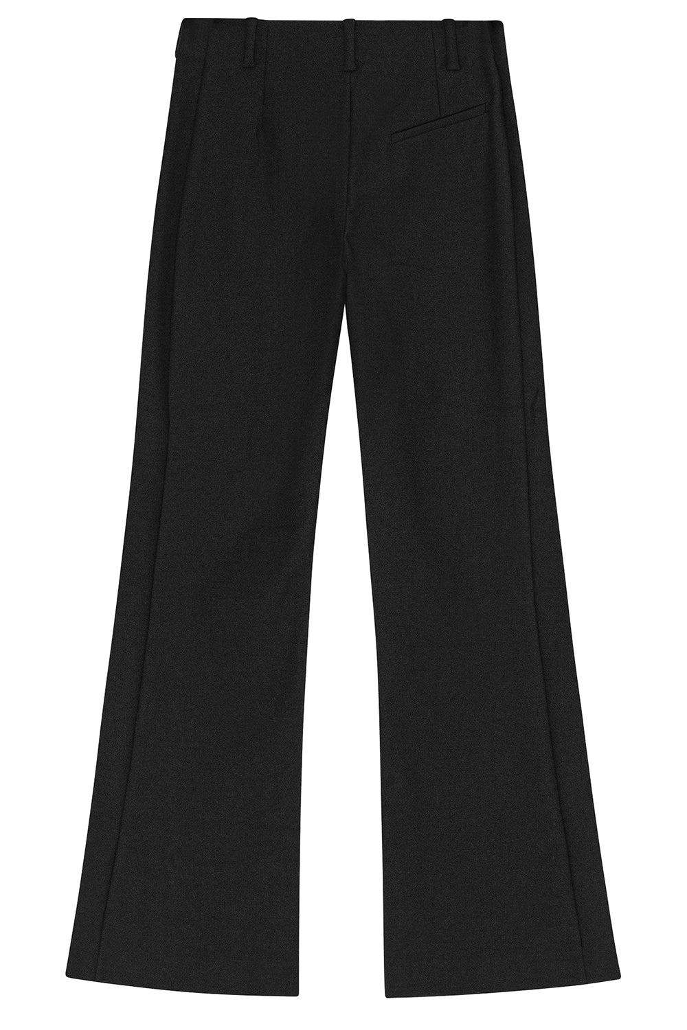 Black Heavy Cotton Tailoring Flared Pants in Black
