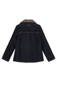 Neppy Denim Jacket in Dark Blue Stone