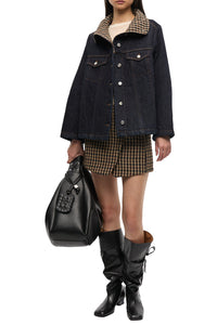 Neppy Denim Jacket in Dark Blue Stone