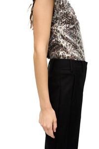 Black Heavy Cotton Tailoring Flared Pants in Black