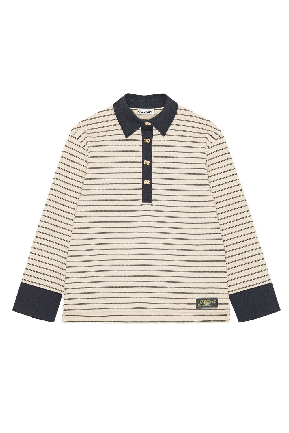 Single Piquet Jersey Polo in Egret