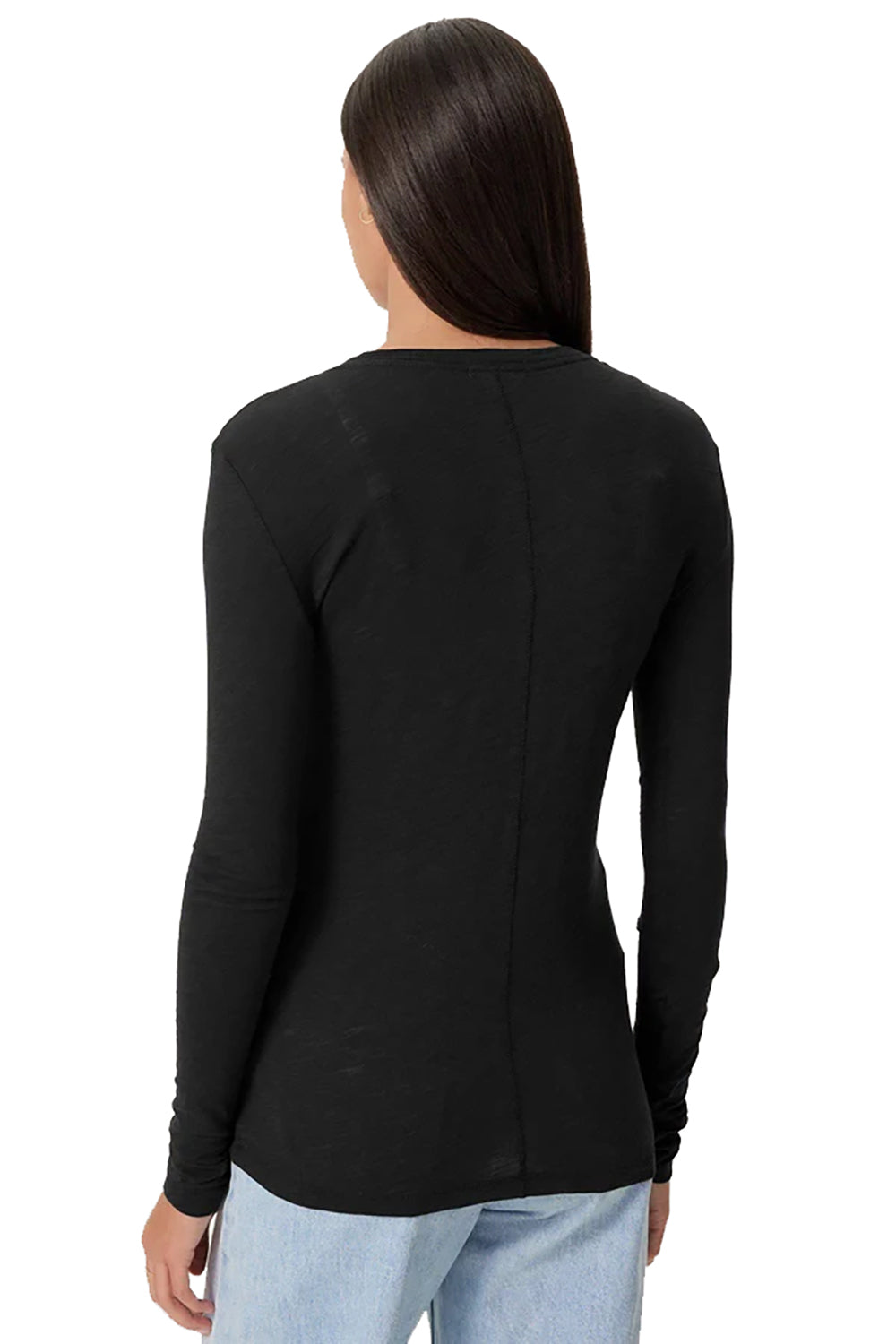 Signature Slub Long Sleeve Tee in Black