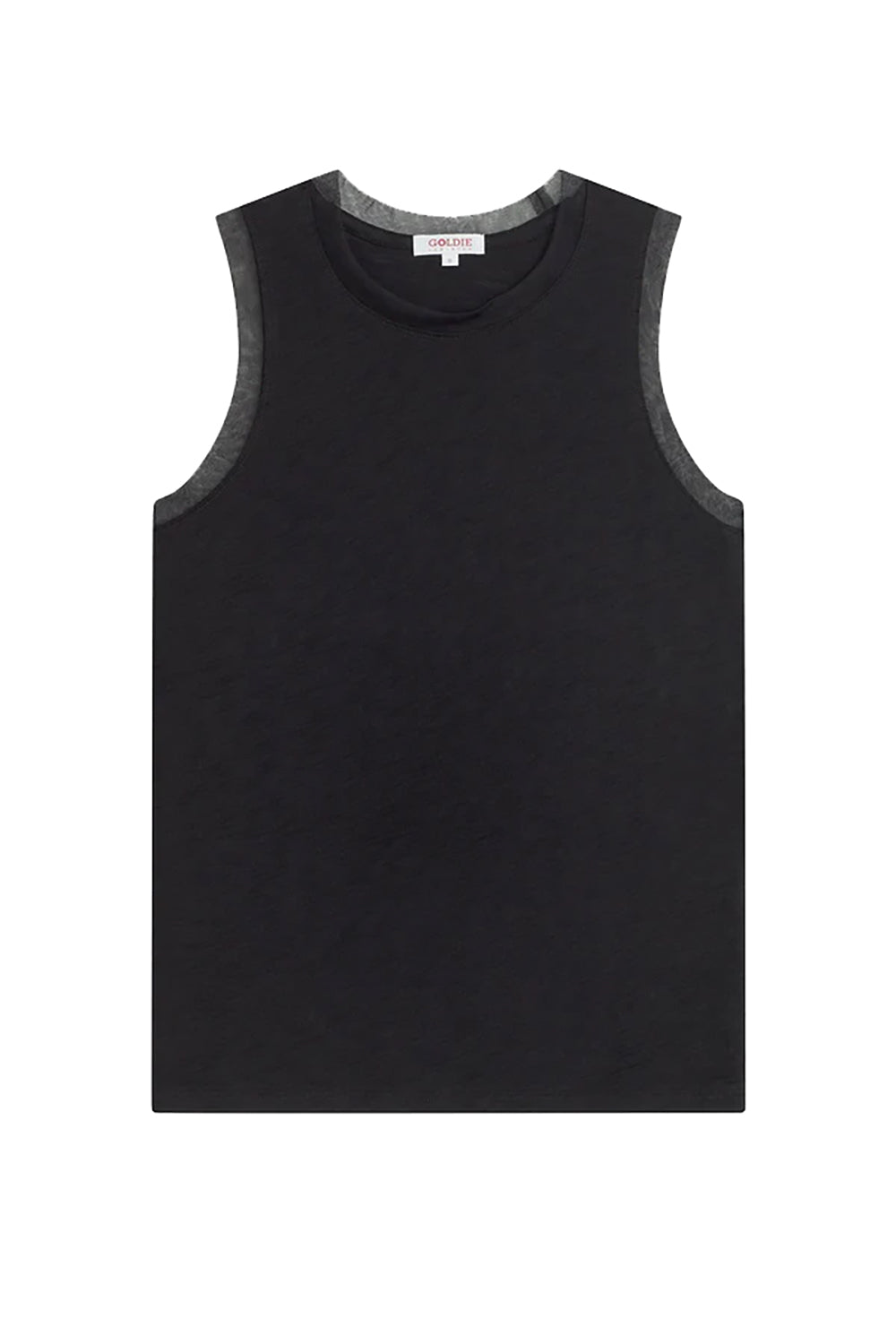 Tulle Trim Tank Top in Black