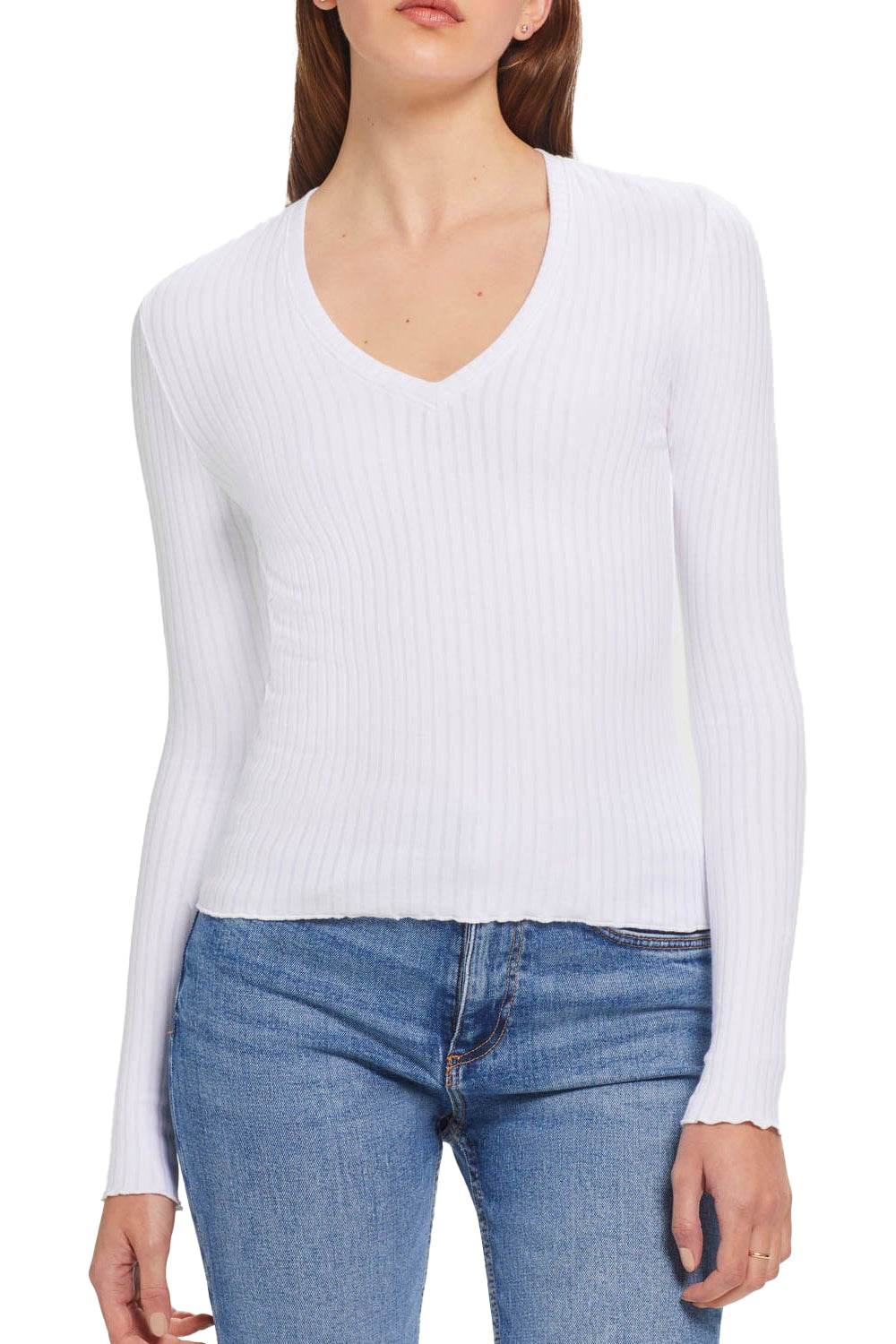 Chelsea V Neck Top in White