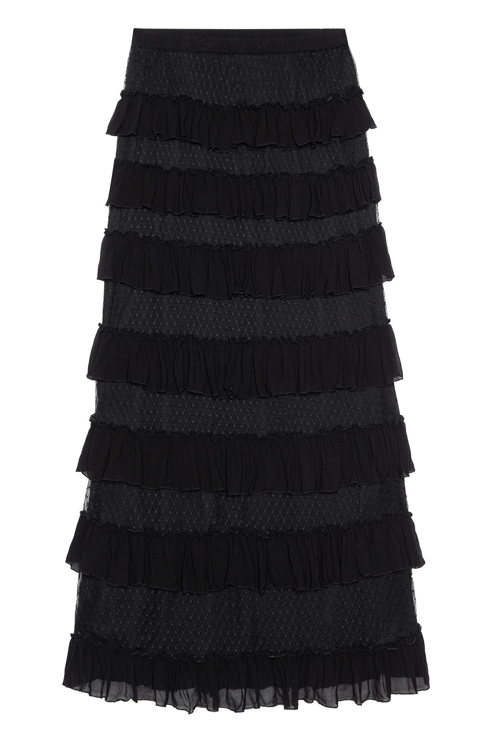 The Winter Mesh Maxi Skirt in Black