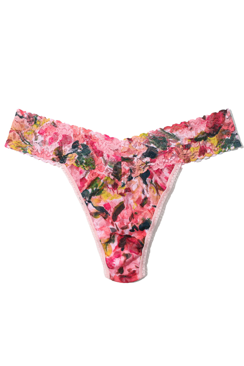 Signature Lace Printed Original Rise Thong in Masterpiece Pink