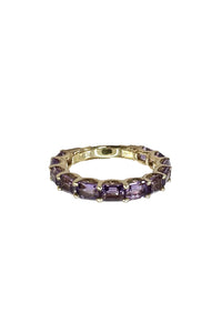 14K Yellow Gold Baguette Amethyst Band Size 6