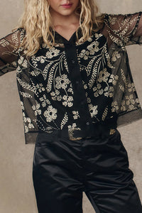 The Cotillion Top in Brocade Floral