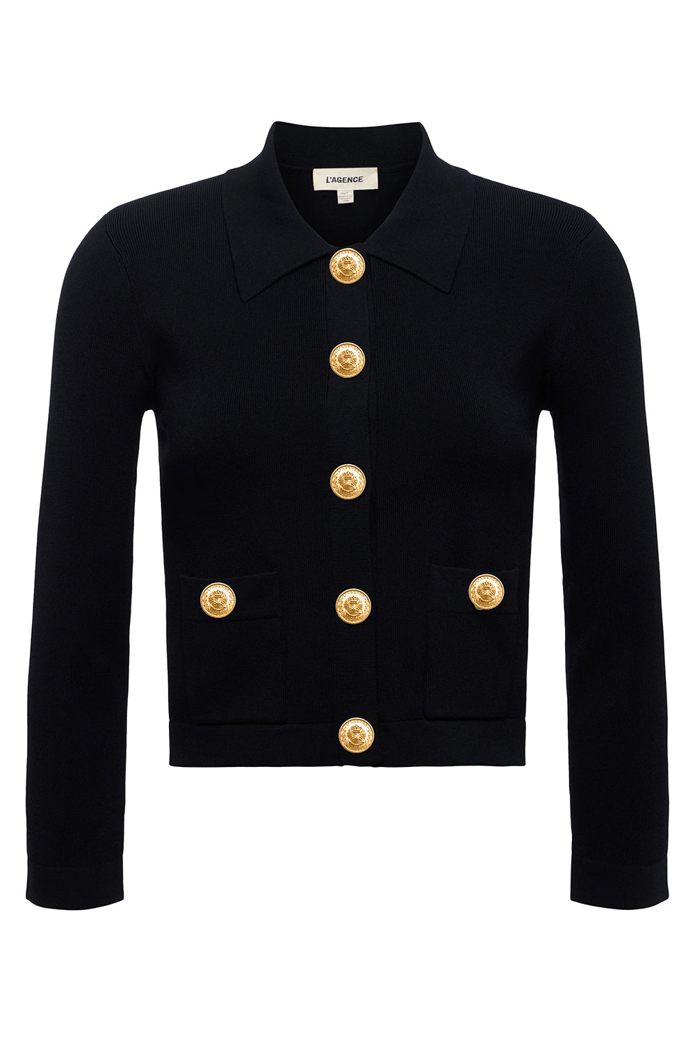 Osiris Collared Cardigan in Black Gold