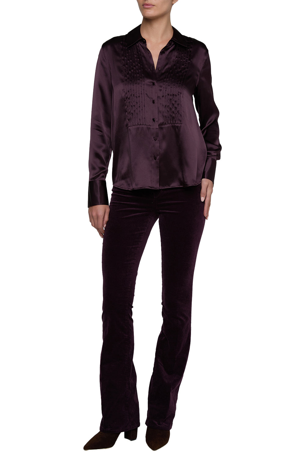 Divya Silk Shirt in Dark Malbec