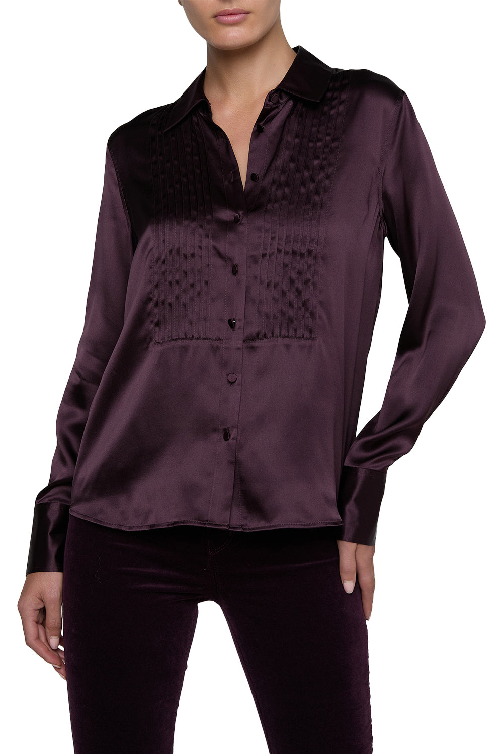 Divya Silk Shirt in Dark Malbec