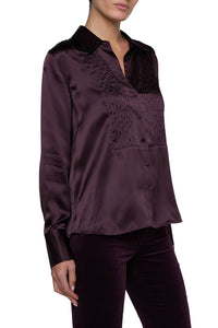 Divya Silk Shirt in Dark Malbec