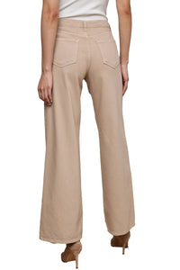 Alicent Wide-Leg Jean in Pale Khaki