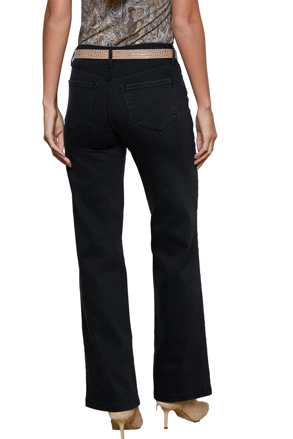 Scottie Wide Leg Jean in Washed Black